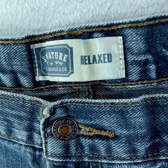 Signature Levi's Mens Jeans Blue Tag Size 40x30 (39x30) Relaxed Straight - Picture 8 of 11